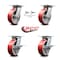 Service Caster 6 Inch Red Poly on Cast Iron Swivel Caster Swivel Locks 2 Brakes SCC, 2PK SCC-35S620-PUB-RS-BSL-2-SLB-2 - alternate 5